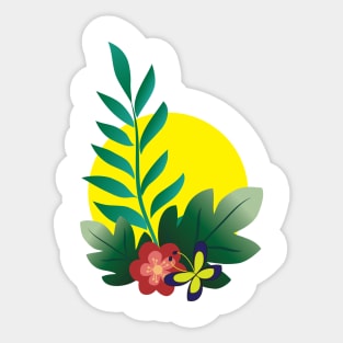 Flowers and the Sun Sticker